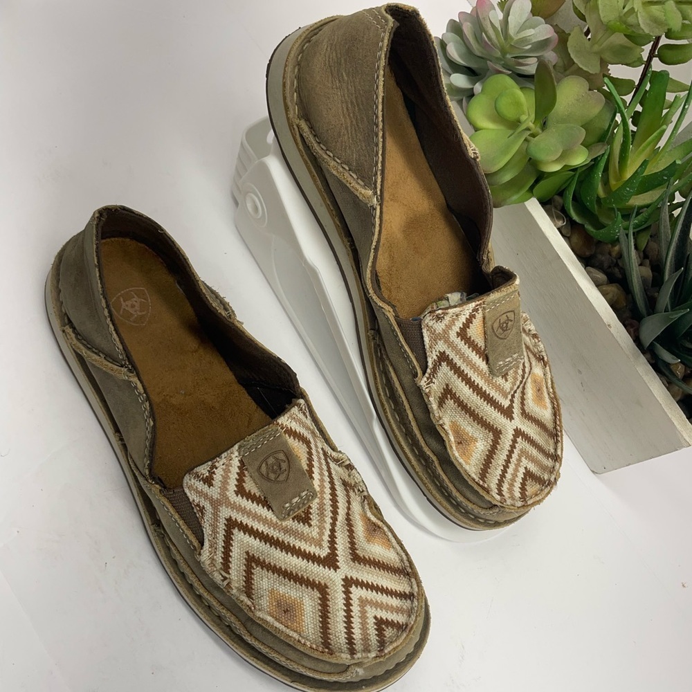 Ariat Brown and Cream Patterned Loafers